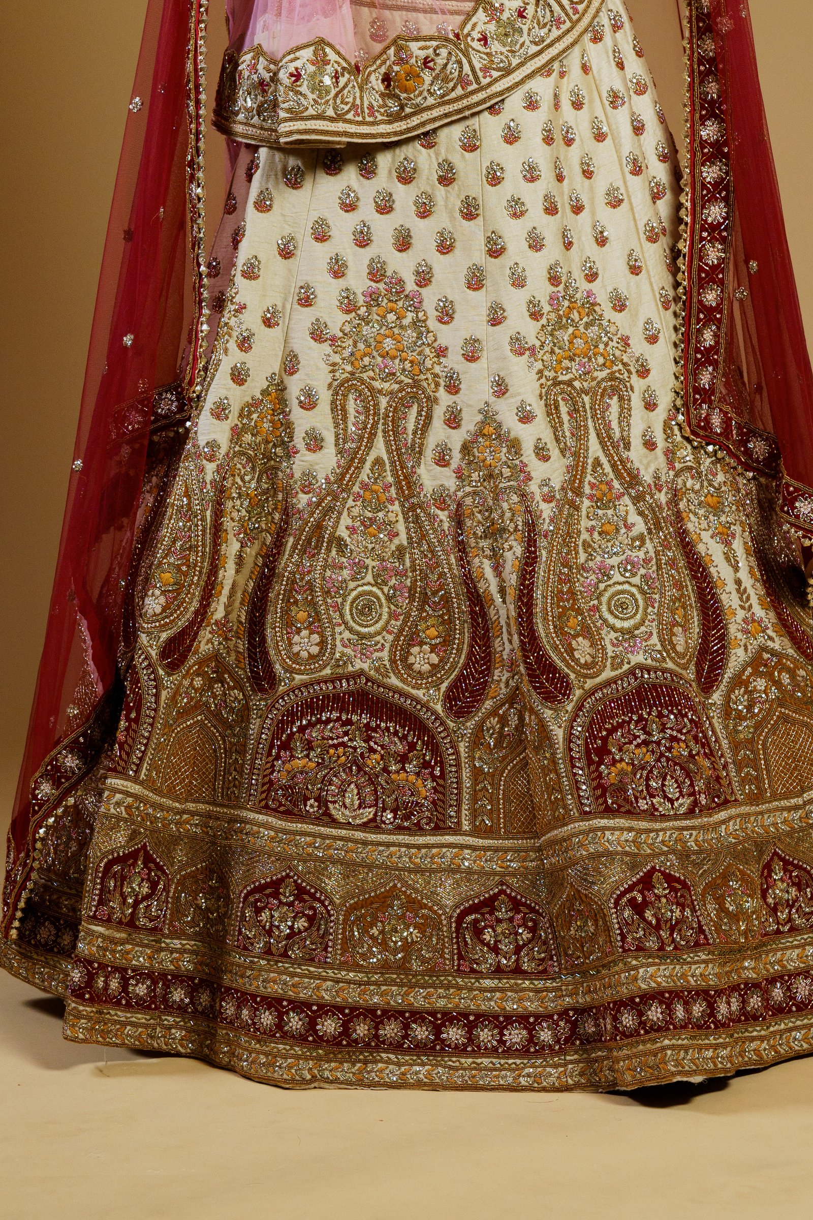 Peach Georgette Lehenga